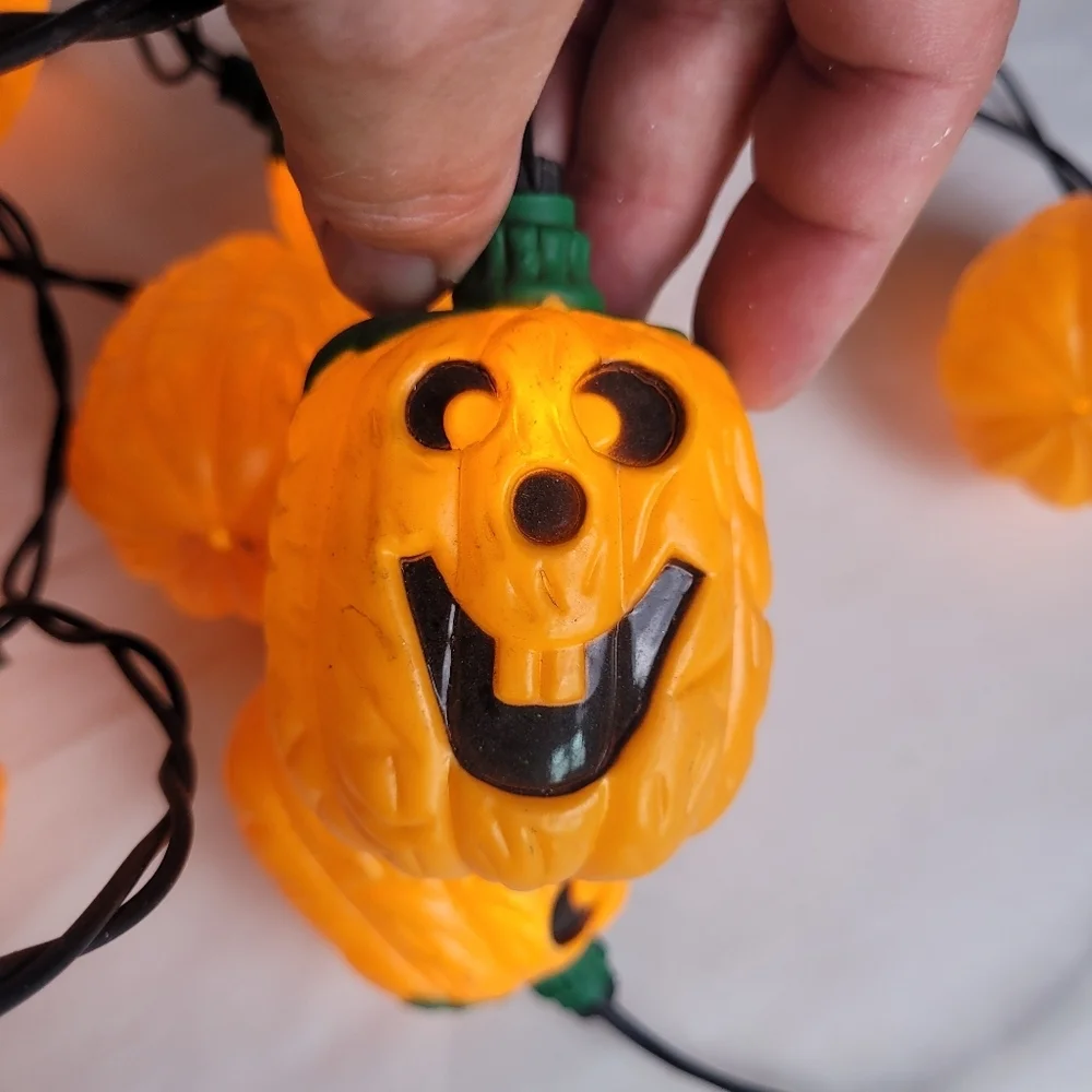Halloween Jack O Lantern Pumpkin Blow Mold String Lights 10